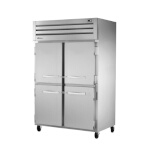 True STG2R-4HS-HC - Refrigerator, two-section, (4) solid half doors, stainless steel front